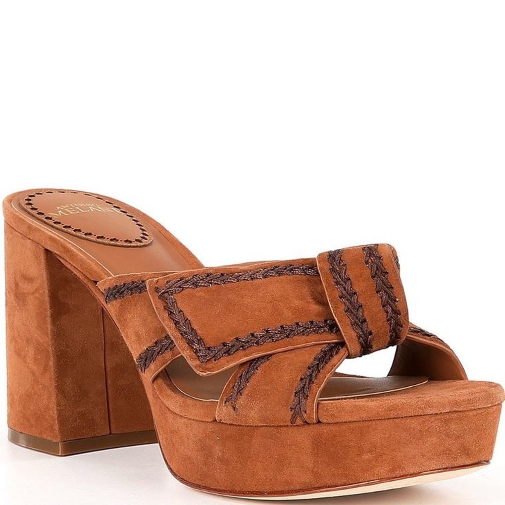 Antonio Melanie Women's Brown Suede Platform Heels